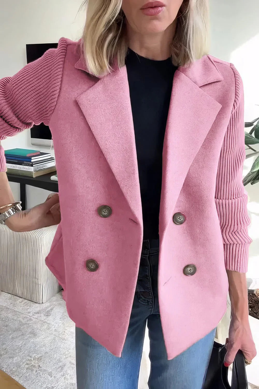 CLAIRE | Cardigan Lungo con Maniche Patchwork, Tendance e Chic
