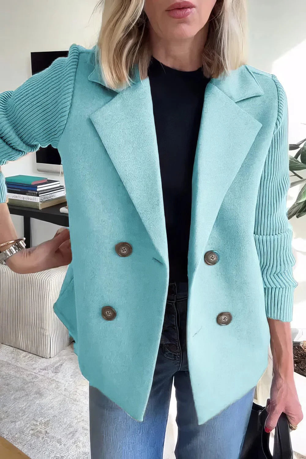 CLAIRE | Cardigan Lungo con Maniche Patchwork, Tendance e Chic