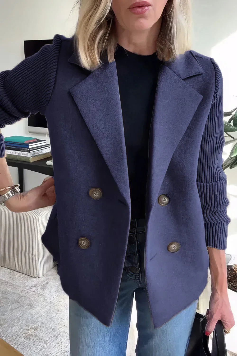 CLAIRE | Cardigan Lungo con Maniche Patchwork, Tendance e Chic