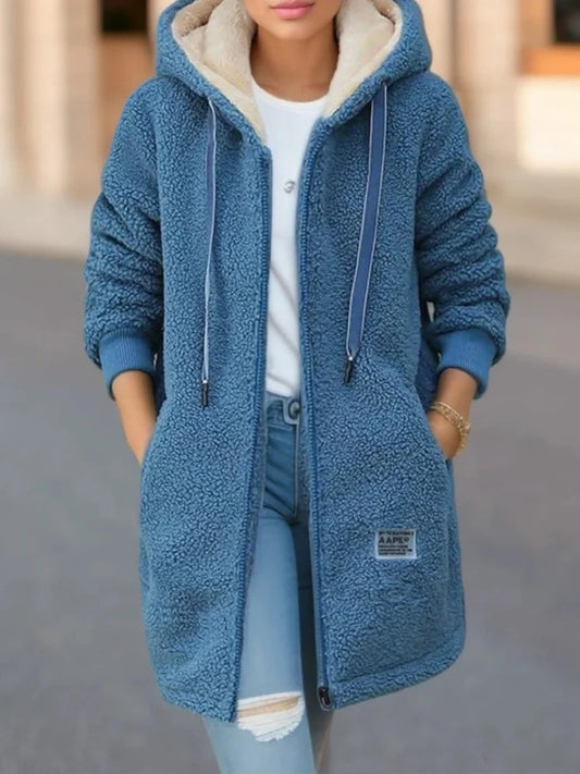Gilet in pile con cappuccio
