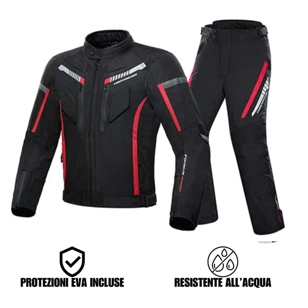 (OFFERTA) Giubbino da motociclista + Pantaloni abbinati in OMAGGIO