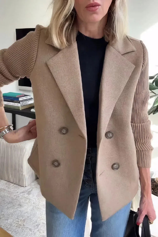 CLAIRE | Cardigan Lungo con Maniche Patchwork, Tendance e Chic